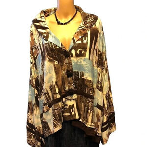 Rare MANOUCHE Slouchy women Casual Blouse Plus size 3/3x